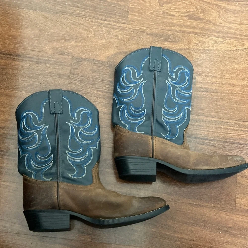 Cody James Brown Leather & Blue Stitch Cowboy Boots Sz 6